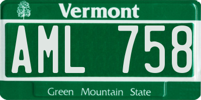 VT license plate AML758