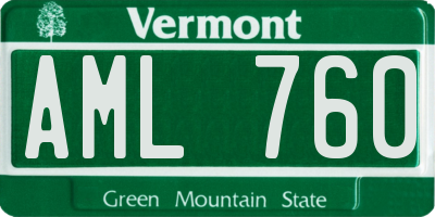 VT license plate AML760