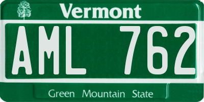 VT license plate AML762