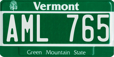 VT license plate AML765