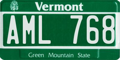 VT license plate AML768