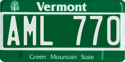 VT license plate AML770