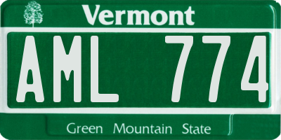 VT license plate AML774