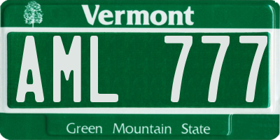 VT license plate AML777