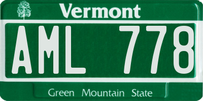 VT license plate AML778