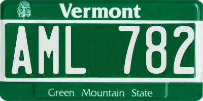 VT license plate AML782