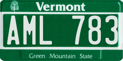 VT license plate AML783