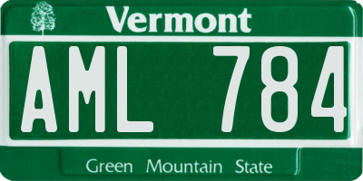 VT license plate AML784