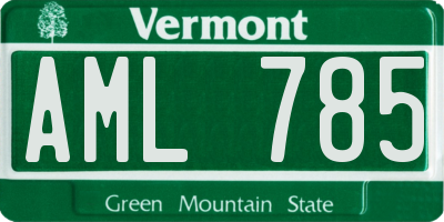 VT license plate AML785