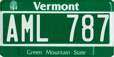 VT license plate AML787