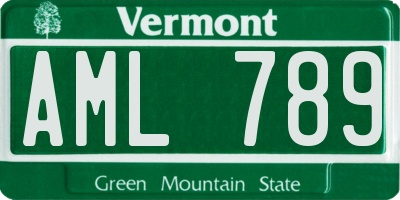 VT license plate AML789