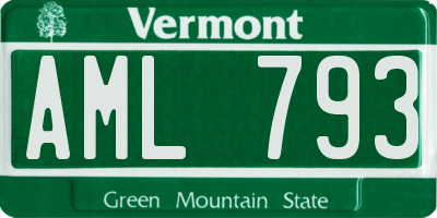 VT license plate AML793