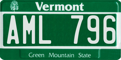 VT license plate AML796