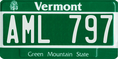 VT license plate AML797