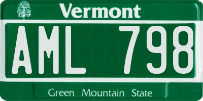 VT license plate AML798