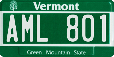 VT license plate AML801