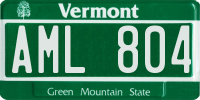 VT license plate AML804