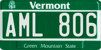 VT license plate AML806