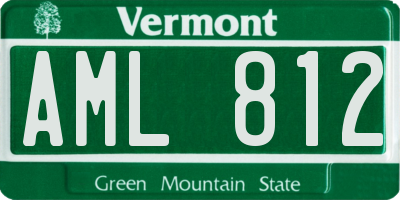 VT license plate AML812