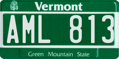 VT license plate AML813