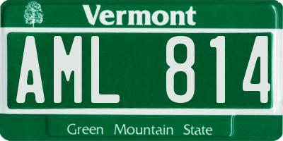 VT license plate AML814