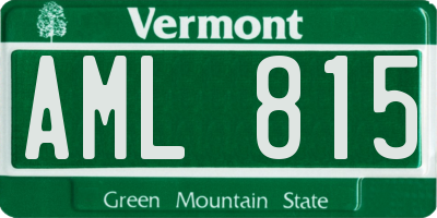 VT license plate AML815