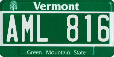 VT license plate AML816
