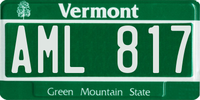 VT license plate AML817