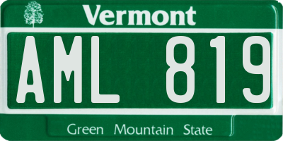 VT license plate AML819
