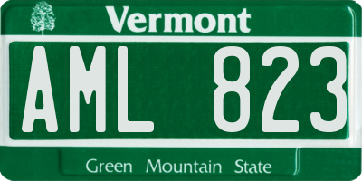 VT license plate AML823