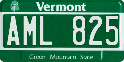 VT license plate AML825