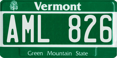 VT license plate AML826
