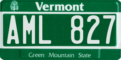 VT license plate AML827