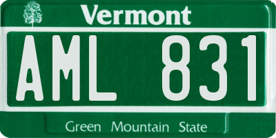 VT license plate AML831