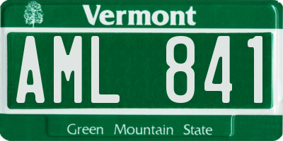 VT license plate AML841