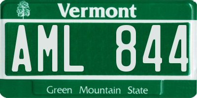 VT license plate AML844