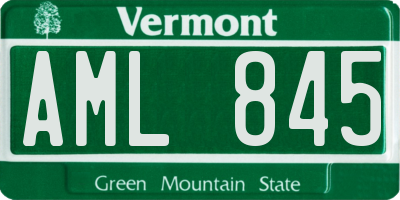 VT license plate AML845