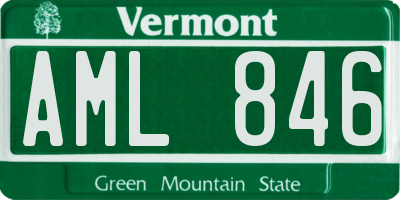 VT license plate AML846