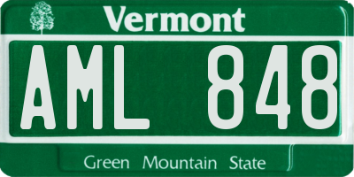 VT license plate AML848