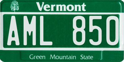 VT license plate AML850