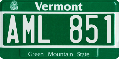 VT license plate AML851