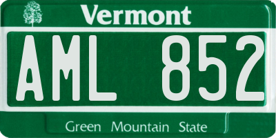 VT license plate AML852