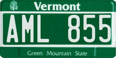 VT license plate AML855