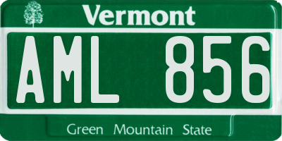 VT license plate AML856