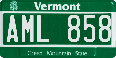 VT license plate AML858