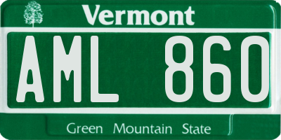 VT license plate AML860