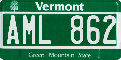 VT license plate AML862