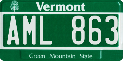VT license plate AML863