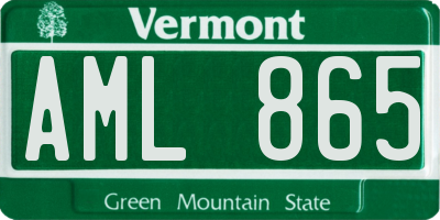 VT license plate AML865