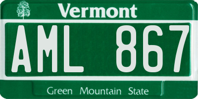 VT license plate AML867